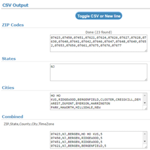 Zip codes around your Dental Practice
