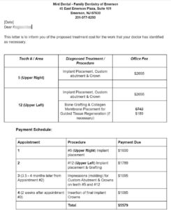 Dental Treatment Plan Template