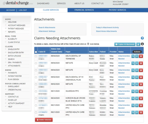 DentalXchange - Claim Attachments