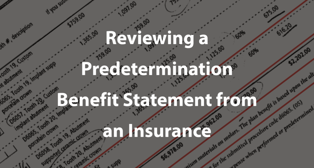 Dental Predeterminations - How to Review