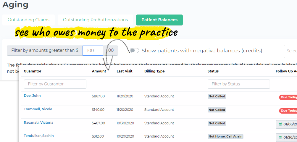 Open Dental Accounts Receivables - Patient Balances